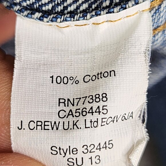 Womens J.Crew Indigo Blue Denim Trucker Jacket Button Up Cotton Classic Style M - Picture 8 of 12